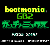 Beatmania GB2: GatchaMix title screen for GameBoy Color